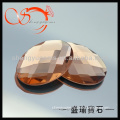 champagne oval cut mirror back glass stone(MGOV0053-20X28mm)